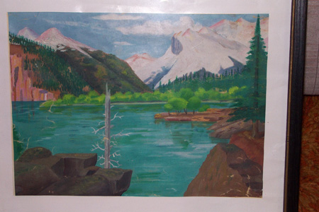 Snow Covered Mountains and Lake-Unknown if by Gladys